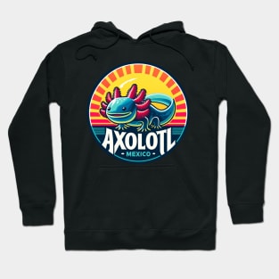 cute Axolotl Mexico at Retro Vintage Sunshine Hoodie